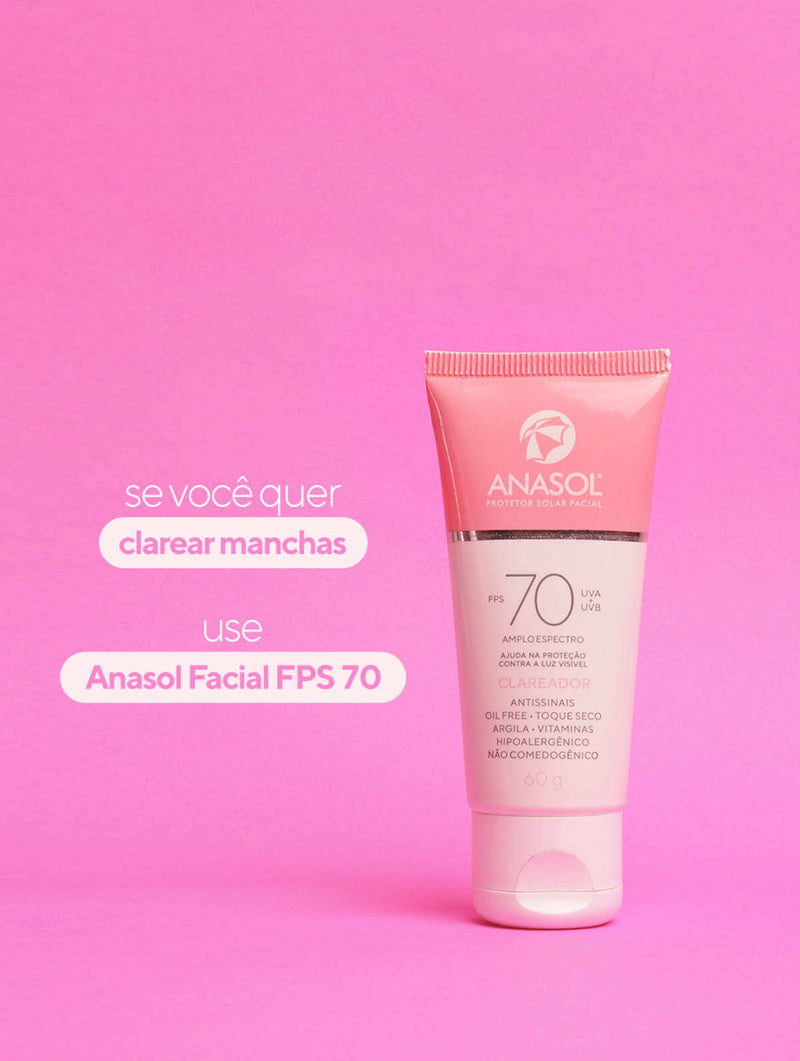 Protetor Solar Clareador Facial Anasol FPS 70 UVA Vegano 60g