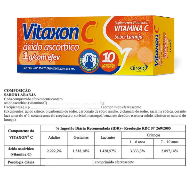KIT C/3 CAIXAS VITAXON C 1G C/10 COMPRIMIDOS EFERVESCENTES CADA