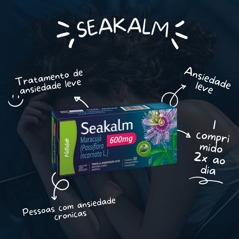 Seakalm 600mg com 20 Comprimidos Calmante.