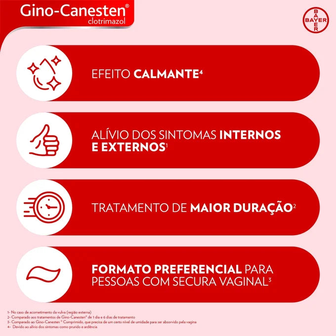 Gino-Canesten 3 Creme Vaginal 100mg/5g 20g + 3 aplicadores