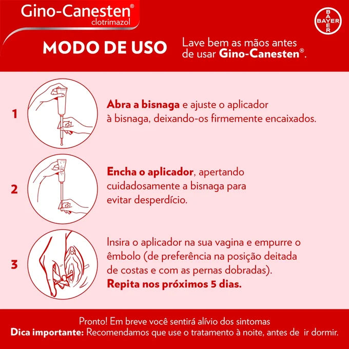 Gino Canesten Creme Vaginal 50mg/5g 35g + 6 Aplicadores