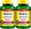 Biotina 02 unidades Cabelo Unhas E Vitaminas + Acido Fólico  Maxinutri