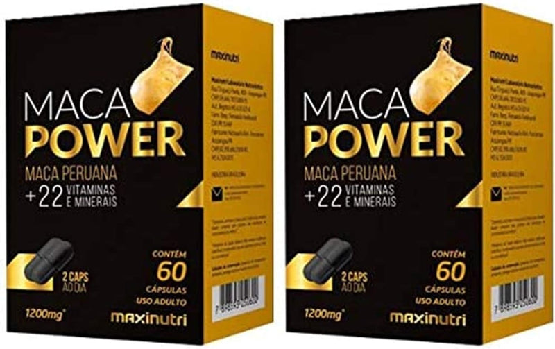 Maca Peruana Power com vitaminas - 2 unidades de 60 Cápsulas - Maxinutri