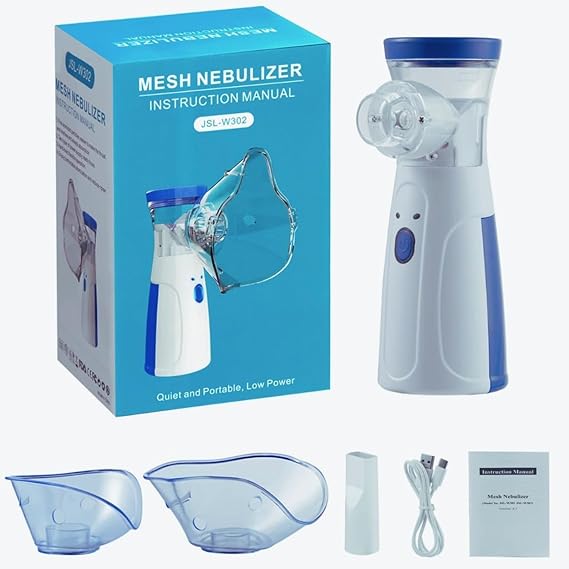 Nebulizador Inalador Ultrassonico Sem Fio Recarregavel USB Compacto Portatil Silencioso Criança Adulto Mesh Mini Ultrassom Infantil