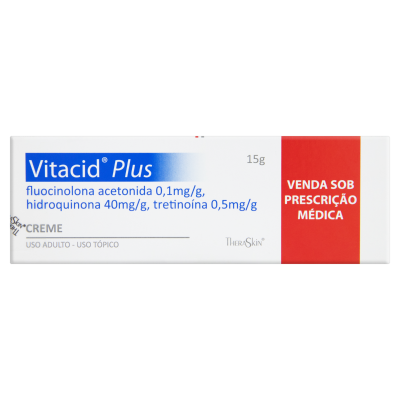 Vitacid Plus Hidroquinona 40mg/g + Tretinoína 0,5mg/g + Fluocinolona Acetonida 0,1mg/g Creme 15g Vitacid 15g