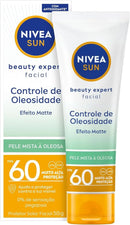 Kit Nivea Protetor Solar Facial Beauty Expert Controle de Oleosidade FPS 60 50g + Água Micelar Efeito Matte 7 em 1 200ml