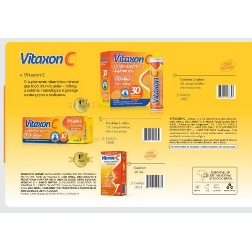 KIT C/3 CAIXAS VITAXON C 1G C/10 COMPRIMIDOS EFERVESCENTES CADA
