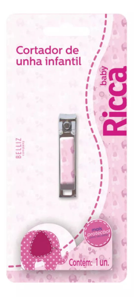 Cortador De Unha Infantil Rosa - Ricca