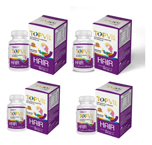 TOPVIT MULTIVITAMíNICO HAIR KIT 4 COM 60 CáPSULAS CABELOS E UNHAS