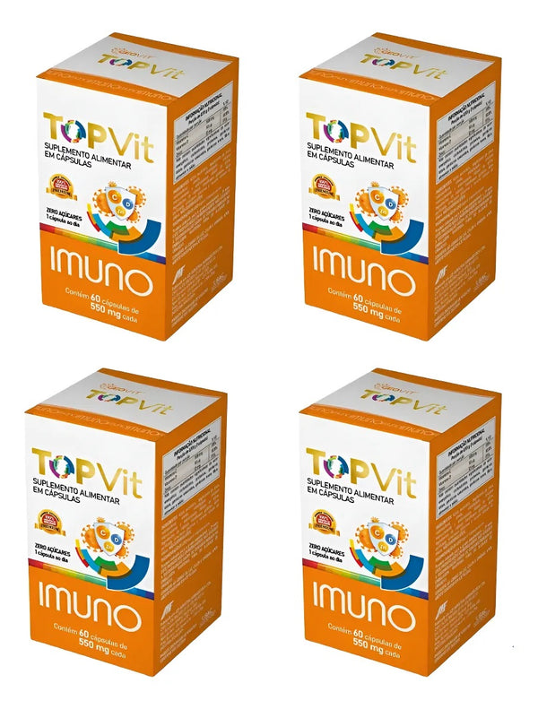 TOPVIT IMUNO C/60 CáPSULAS  KIT C/4- GEOVIT SUPLEMENTO IMUNIDADE (Cópia) (Cópia)