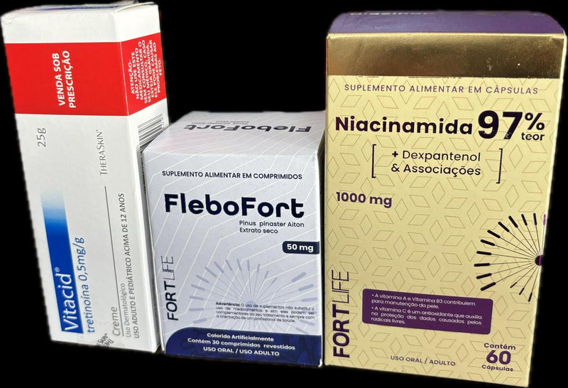 kit Melasma Vitacid+Niacinamida+Flebofort