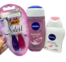 KIT pele Perfeita. Lâminas Bic+Sab Íntimo Nivea+ Sab Nivea.