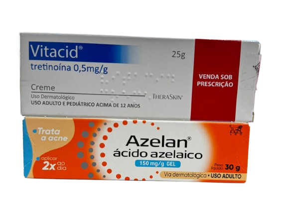 Vitacid e Azelan Kit de Tramento de Manchas e Acne.