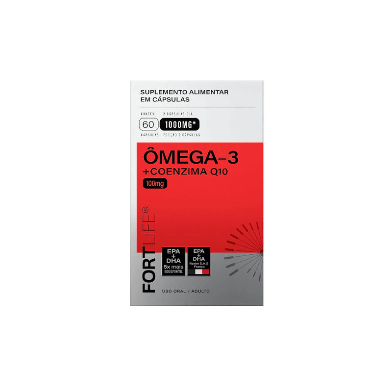 Ômega-3 + Coenzima Q10 1000mg 60 Cápsulas FORTLIFE