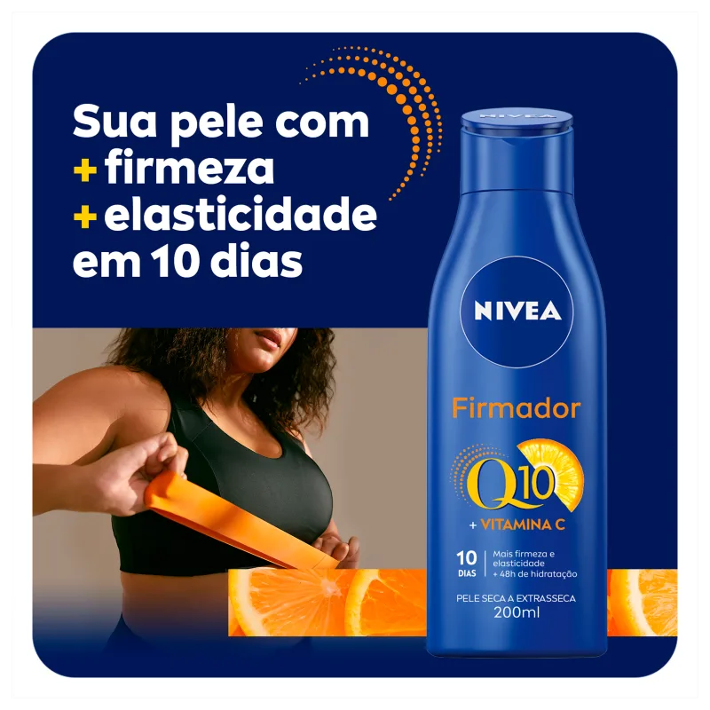NIVEA Firmador Q10 + Vitamina C Pele Seca - Loção Hidratante Corporal 200ml