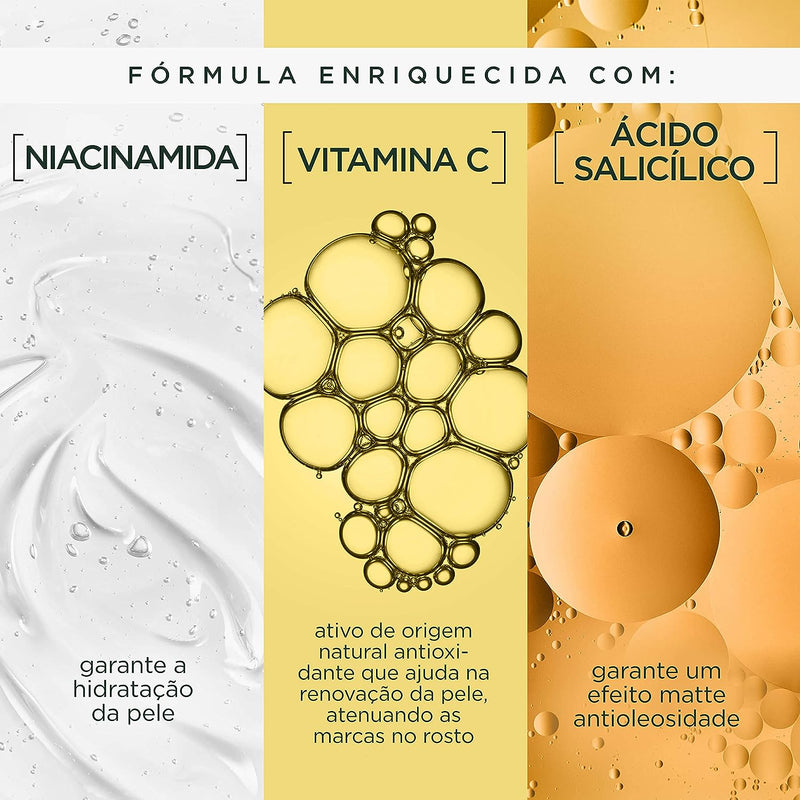 Kit Garnier Vitamina C:Água Micelar Antioleosidade, 400ml + Sérum Facial Antimarcas, 30ml + Limpeza Facial Antioleosidad