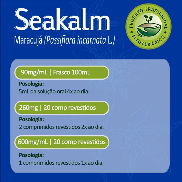 Seakalm 600mg com 20 Comprimidos Calmante.