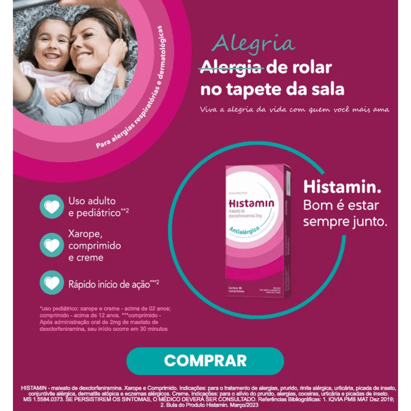 Histamin Maleato de Dexclorfeniramina 2mg 20 comprimidos