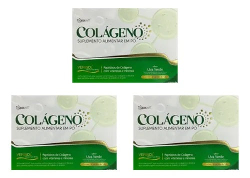 Geovit Colágeno Verisol sabor Uva Verde kit 03 unidades