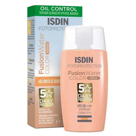 Protetor Solar Facial ISDIN Fusion Water 5 Stars Color FPS50 - Média