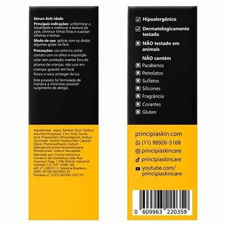 Sérum Facial Antioxidante Principia - VC-10 30ml Vitamina C kit 02 unidades