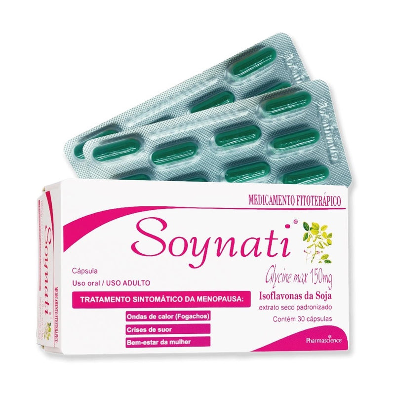 Soynati 30 Cápsulas - Isoflavonas De Soja - Tratamento Menopausa